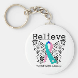 Geloof - Thyroid Cancer Butterfly Sleutelhanger