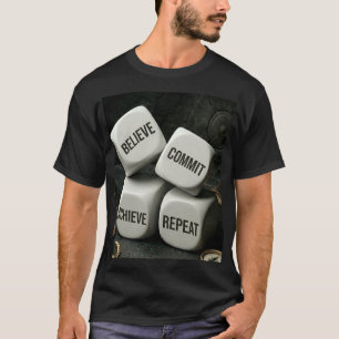 Geloof Toewijden Bereiken Herhalen Dobbelsteen Suc T-shirt