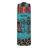 Geloof: Turkoois, Luipaard, Patroon Thermosbeker (Voorkant)