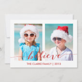 Geloof Two Photo Holiday Card Feestdagenkaart (Voorkant)