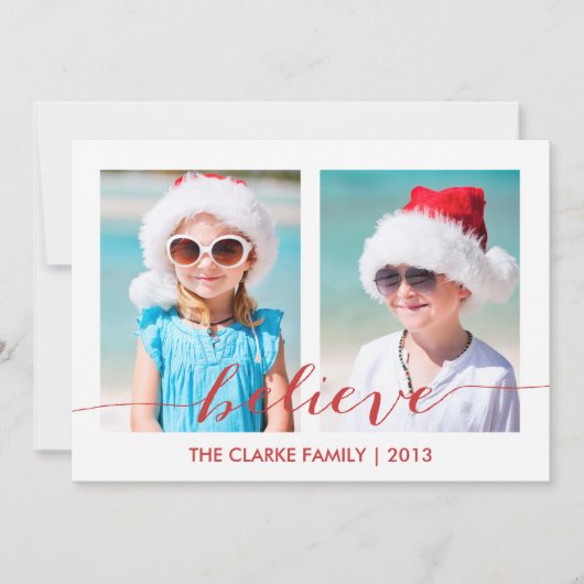 Geloof Two Photo Holiday Card Feestdagenkaart (Voorkant)