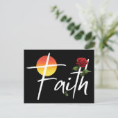 Geloof typografie met rozen briefkaart (Staand voorkant)