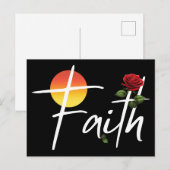 Geloof typografie met rozen briefkaart (Voorkant / Achterkant)