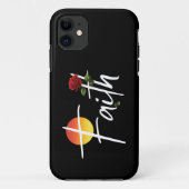 Geloof typografie met rozen Case-Mate iPhone case (Achterkant)