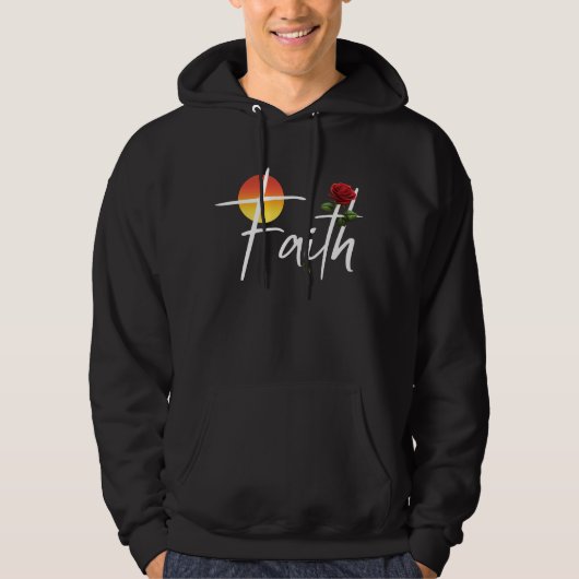 Geloof typografie met rozen hoodie (Voorkant)