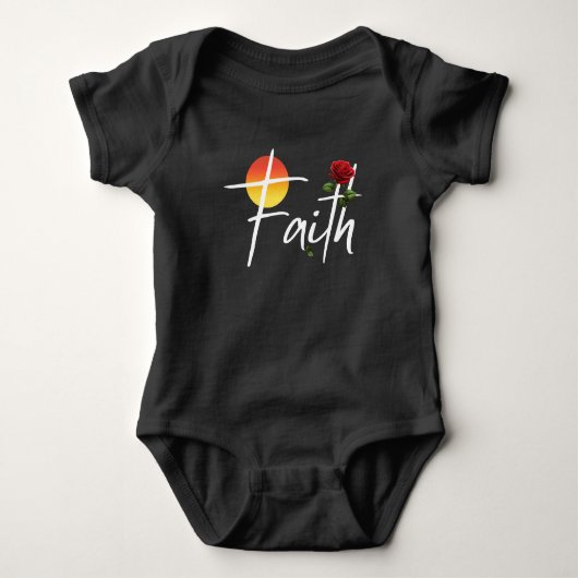 Geloof typografie met rozen romper (Voorkant)