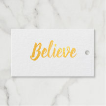 Geloof typografie minimalistisch Folie Gift Tag