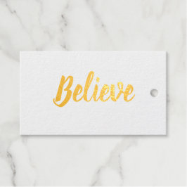Geloof typografie minimalistisch Folie Gift Tag