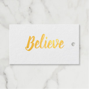 Geloof typografie minimalistisch Folie Gift Tag