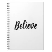 Geloof typografie minimalistisch zwart-wit notitieboek (Voorkant)