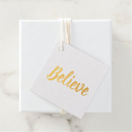 Geloof typografie minimalistische Folie Favor Tag