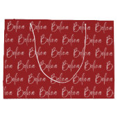 Geloof Typografie Rode Vakantie Groot Cadeauzakje (Achterkant)