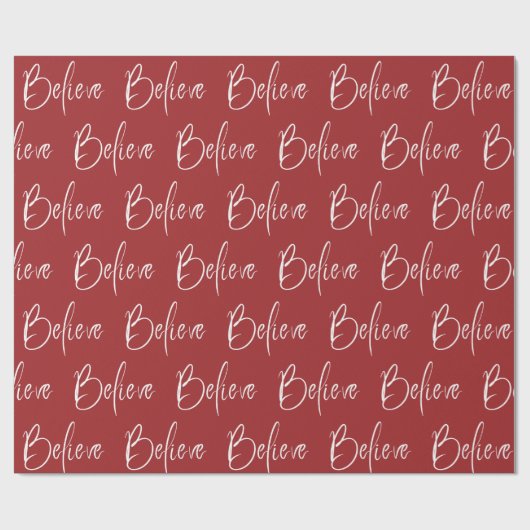 Geloof Typografie Rood Moderne Vakantie Cadeaupapier (Vlak)