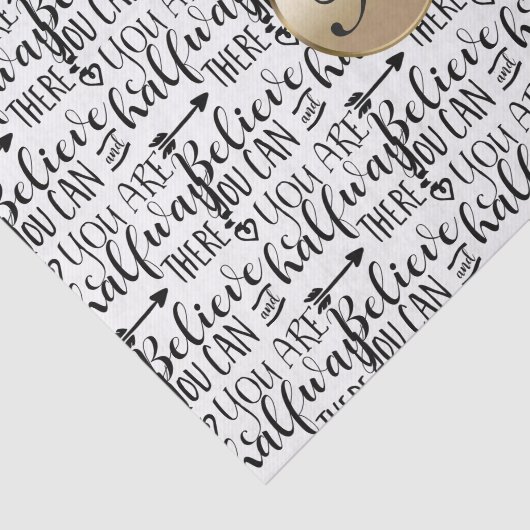 Geloof u kunt Inspirerend Monogram Custom Tissuepapier (Detail)