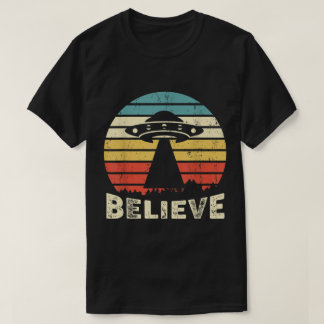 Geloof UFO Alien Retro Vintage T-shirt