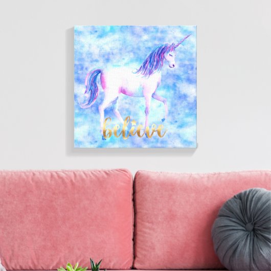Geloof Unicorn Canvas Afdruk (Insitu (Woonkamer))