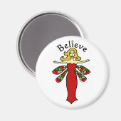 Geloof vakantie libel fee fee ronde magneet (Voorkant / Achterkant)