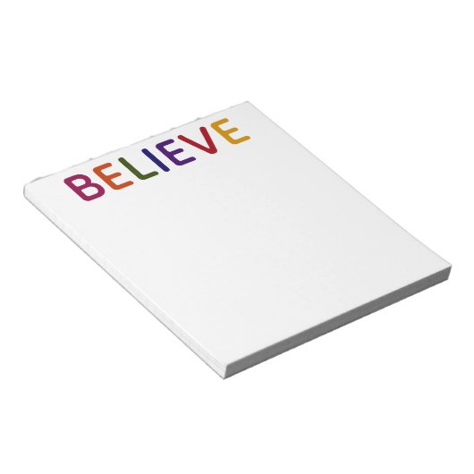 Geloof veelkleurig notitieblok (Schuin)