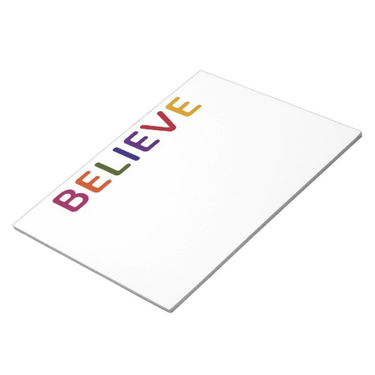 Geloof veelkleurig notitieblok (Schuin)