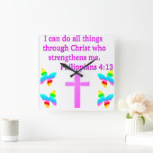 GELOOF VERVULDE FILIPPENZEN 4:13 ONTWERP VIERKANTE KLOK (Huis)