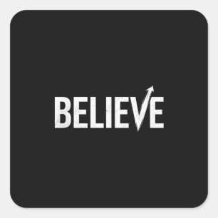 Geloof Vet Typografie Motiverend Ontwerp Vierkante Sticker
