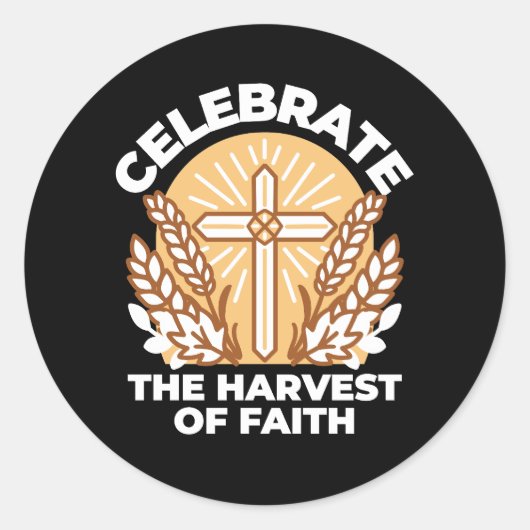Geloof vieren met oogsten – Inspirerend kunst Ronde Sticker (Voorkant)