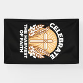 Geloof vieren met oogsten – Inspirerend kunst Spandoek (Horizontaal)