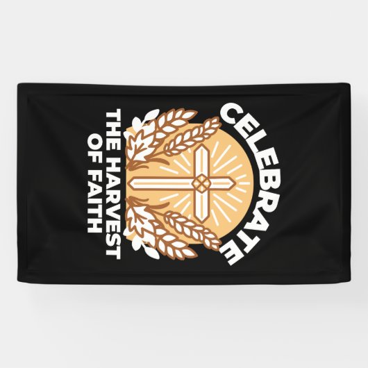 Geloof vieren met oogsten – Inspirerend kunst Spandoek (Horizontaal)