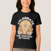 Geloof vieren met oogsten – Inspirerend kunst Tri-Blend Shirt (Voorkant)
