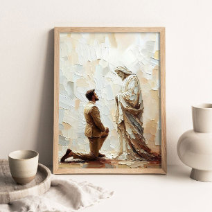 Geloof vinden, Digitale Christelijke Kunst, Jezus Poster