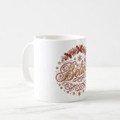 Geloof Vintage Script Kerstontwerp Koffiemok (Voorkant links)
