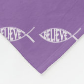 Geloof Vis Lavendel Fleece Deken (Hoek)