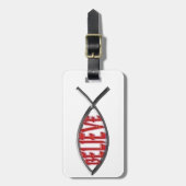 Geloof Vis- Rood Bagagelabel (Voorkant verticaal)