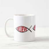 Geloof Vis- Rood Koffiemok (Links)