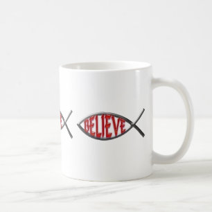 Geloof Vis- Rood Koffiemok