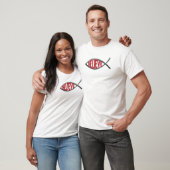 Geloof Vis- Rood T-shirt (Unisex)