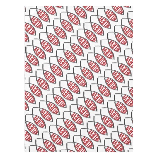 Geloof vis - rood tafelkleed (Voorkant)