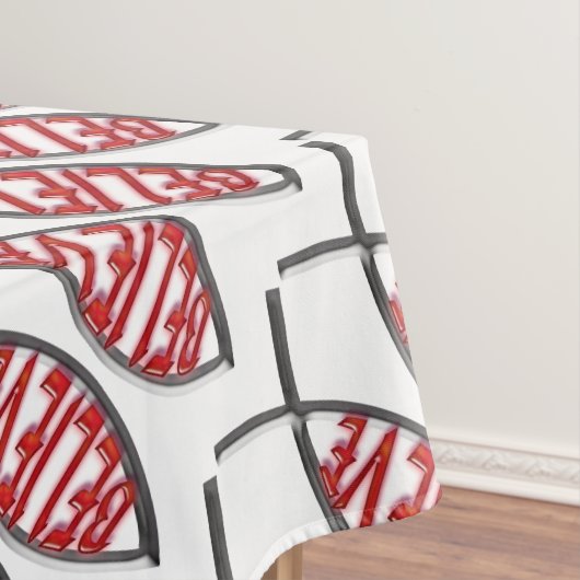 Geloof vis - rood tafelkleed (Voorbeeld)