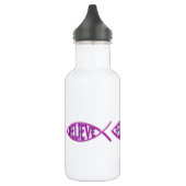 Geloof Vis- Roze Waterfles (Links)