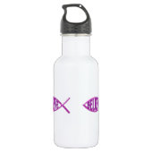 Geloof Vis- Roze Waterfles (Achterkant)