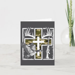 Geloof Vissen Jagen Camo Kruis Eend Hert Christeli Kaart