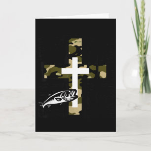 Geloof Vissen Jagen Camo Kruis Met Haak B Chris Kaart