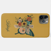 Geloof Vlinder Bloemen Christelijk Kruis Naam  Case-Mate iPhone Case (Achterkant (horizontaal))