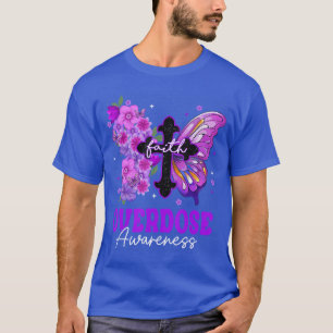 Geloof Vlinder Christelijk Kruis Overdosis Bewustz T-shirt