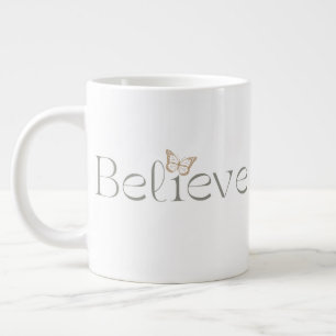 Geloof Vlinder, Inspirerend Gezondheid Geschenk Grote Koffiekop