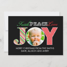 Geloof, vrede, liefde en vreugde Foto Christmas Ka Feestdagenkaart