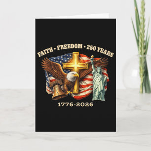Geloof Vrijheid 250 Jaar 1776 2026 Vintage 250ste Kaart