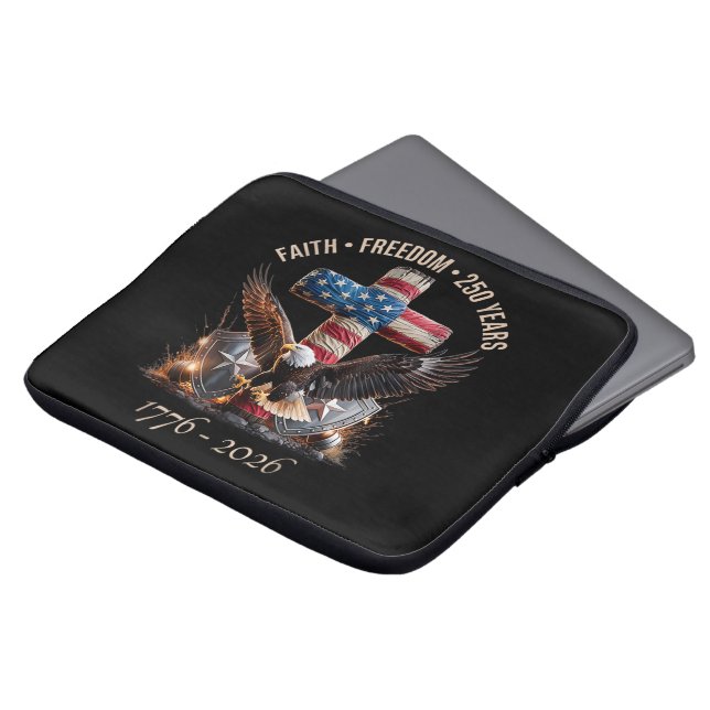 Geloof Vrijheid 250 Jaar Laptop Sleeve (Voorkant top)