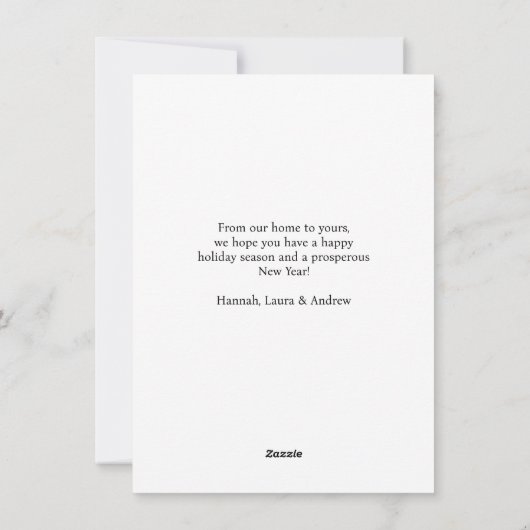 Geloof-Vrolijk Kerstfeest! Moderne, eenvoudige fot Feestdagenkaart (Achterkant)