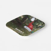 Geloof Vrolijk Kerstmis Santa's Pet Papieren Bordje (Gebogen)